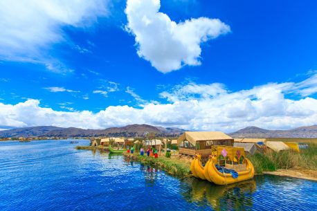Totora boat on the Titicaca lake