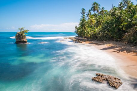 Wild caribbean beach of Manzanillo at Puerto Viejo