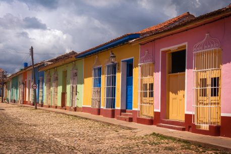 View of Trinidad, with colonial houses and cobbles street